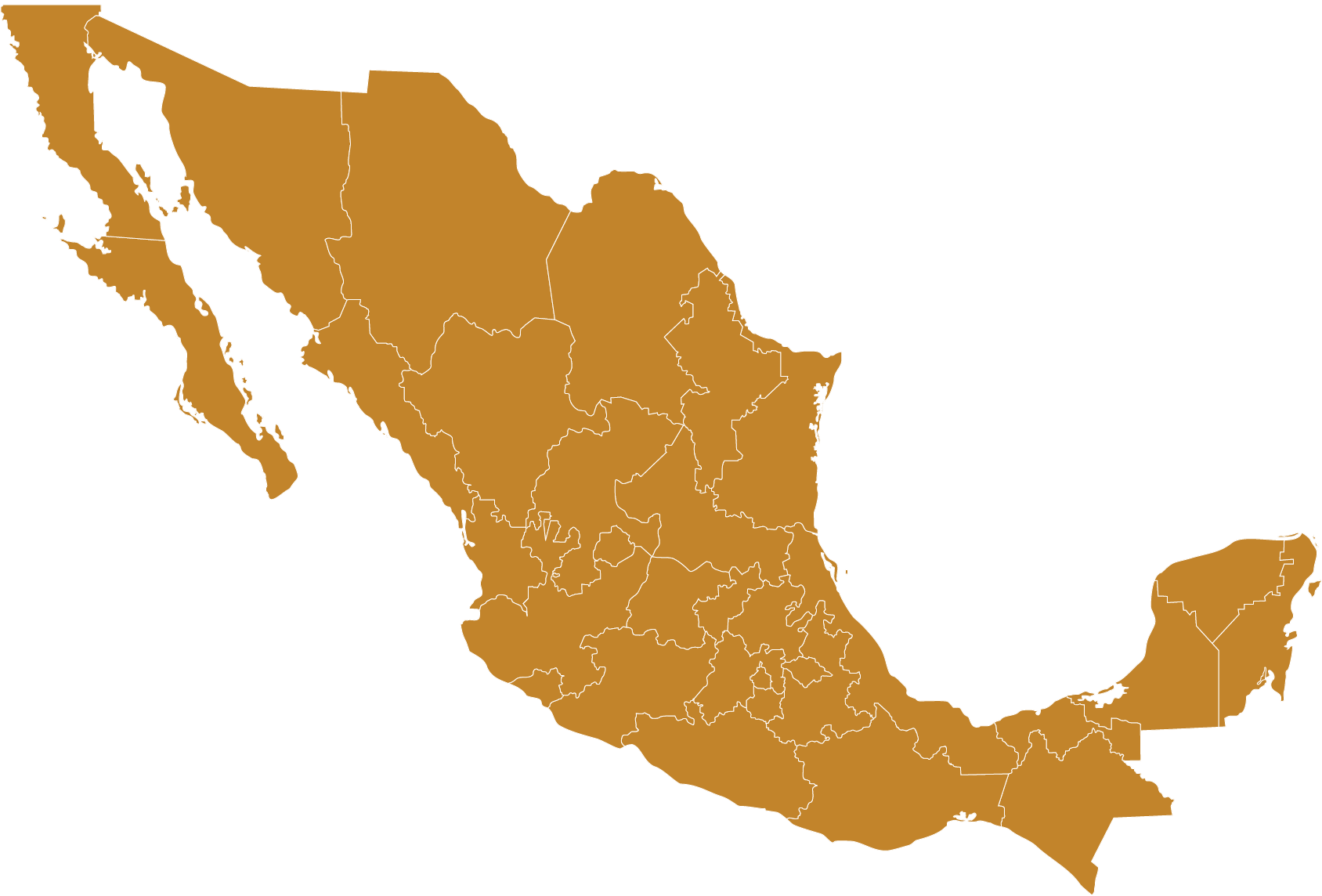 Ubicaciones de nuestros clientes en el mapa de México